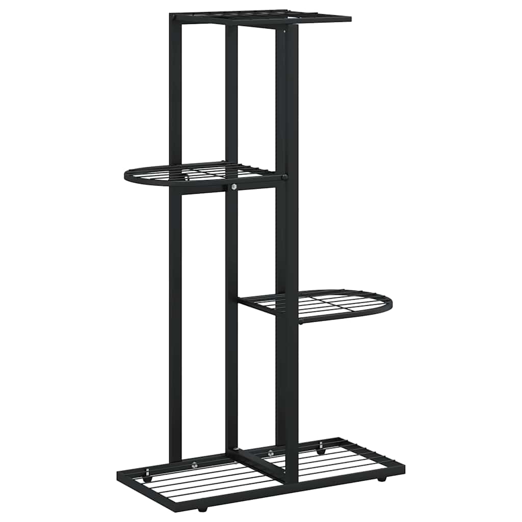 4-Floor Flower Stand 43x22x76 cm Black Metal