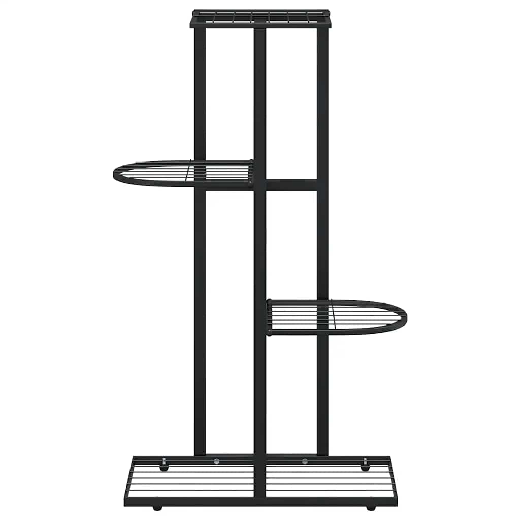 4-Floor Flower Stand 43x22x76 cm Black Metal