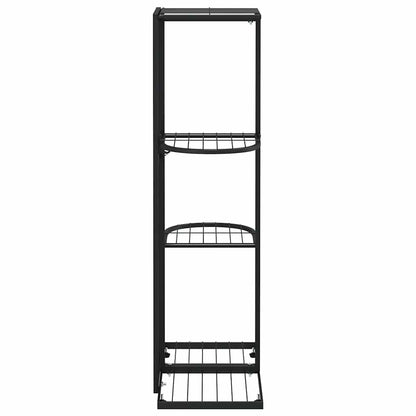 4-Floor Flower Stand 43x22x76 cm Black Metal