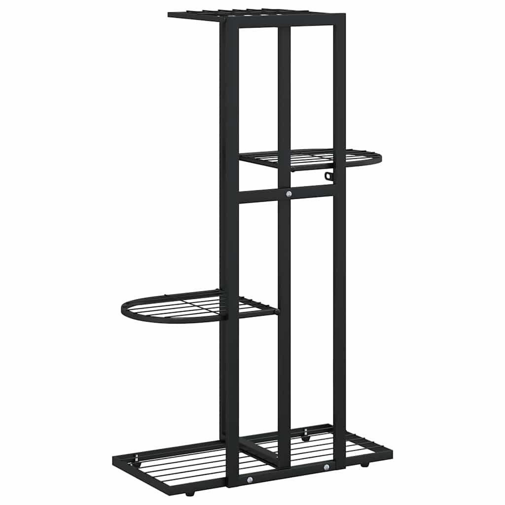 4-Floor Flower Stand 43x22x76 cm Black Metal