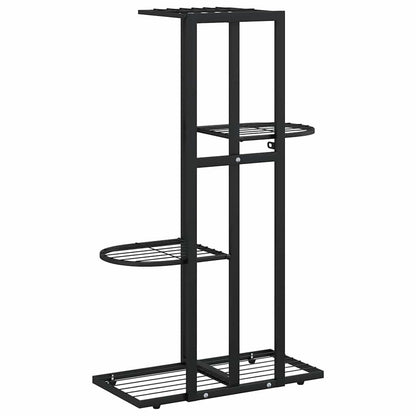 4-Floor Flower Stand 43x22x76 cm Black Metal