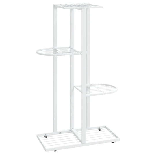 4-Floor Flower Stand 43x22x76 cm White Metal