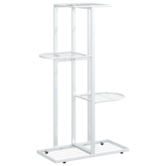 4-Floor Flower Stand 43x22x76 cm White Metal