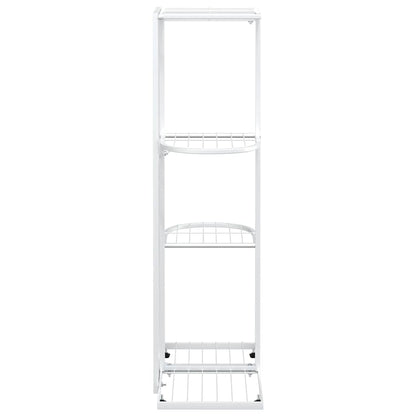 4-Floor Flower Stand 43x22x76 cm White Metal