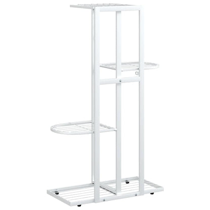 4-Floor Flower Stand 43x22x76 cm White Metal