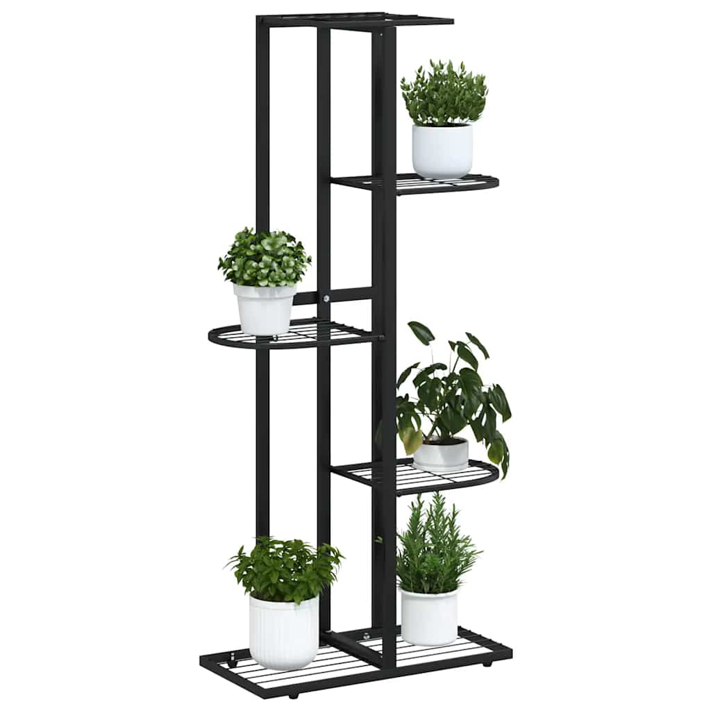 5-Floor Flower Stand 43x22x98 cm Black Metal