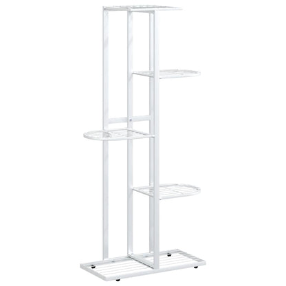 5-Floor Flower Stand 43x22x98 cm White Metal