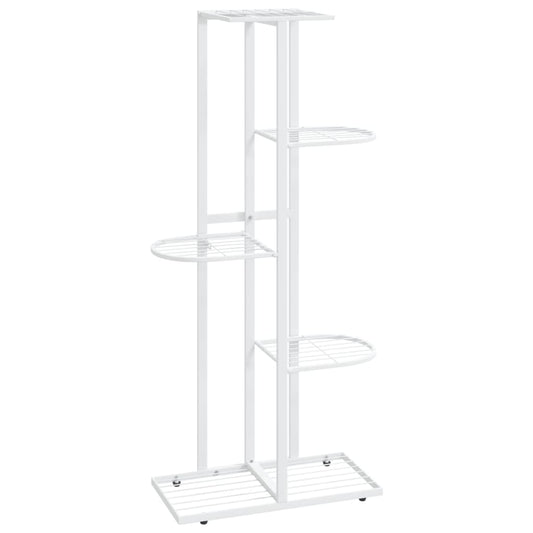 5-Floor Flower Stand 43x22x98 cm White Metal