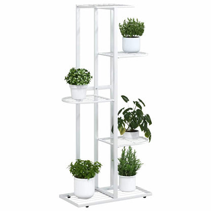 5-Floor Flower Stand 43x22x98 cm White Metal