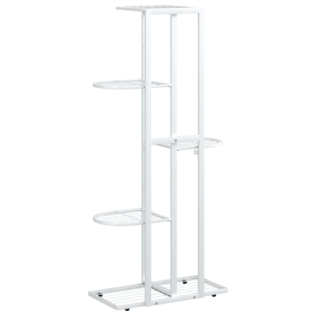 5-Floor Flower Stand 43x22x98 cm White Metal