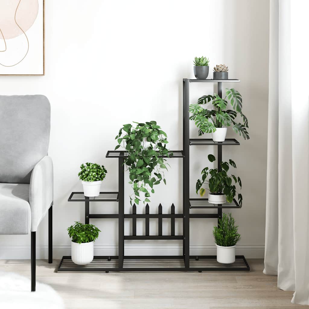 Flower Stand 94.5x25x88 cm Black Metal