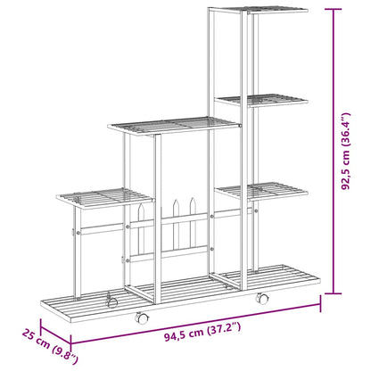 Plant Stand | Black | Powder-coated metal | 94.5 cm x 25 cm x 92.5 cm