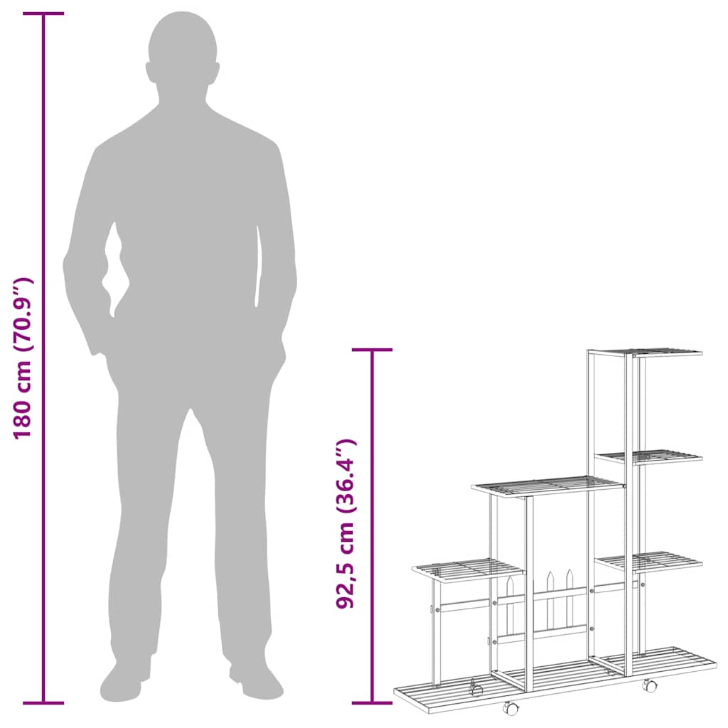 Plant Stand | Black | Powder-coated metal | 94.5 cm x 25 cm x 92.5 cm