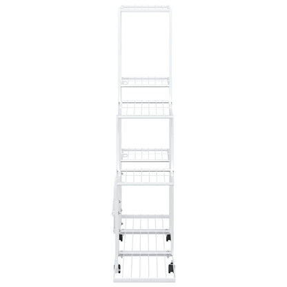 Flower Stand with Wheel 94.5x25x92.5 cm White Metal