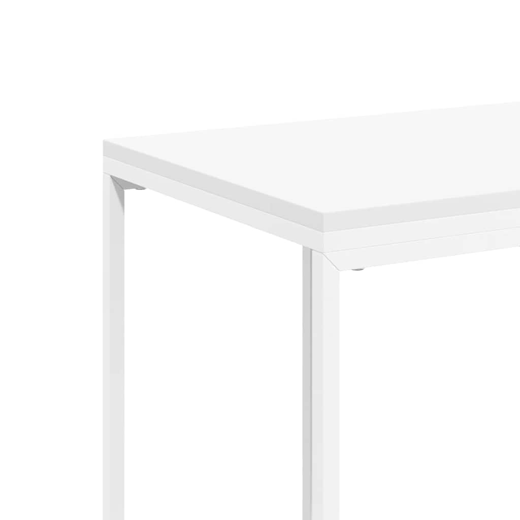 Side Table White 40x30x59 cm Engineered Wood