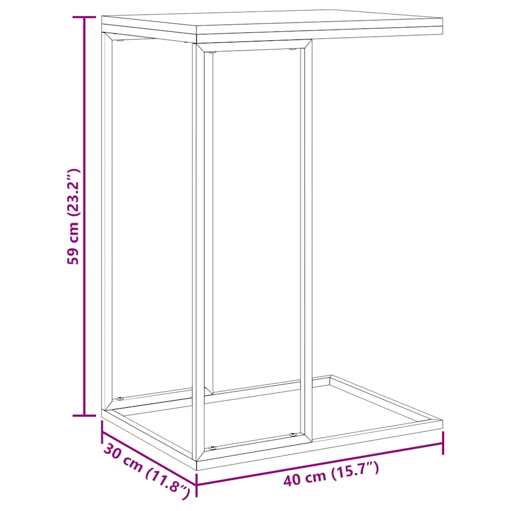 Side Table White 40x30x59 cm Engineered Wood