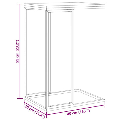 Side Table White 40x30x59 cm Engineered Wood