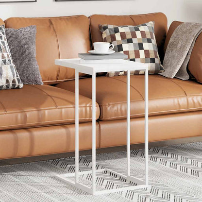 Side Table White 40x30x59 cm Engineered Wood