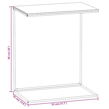 Side Table Black 55x35x66 cm Engineered Wood
