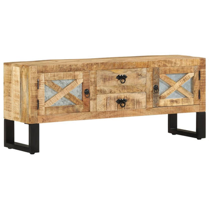 328276 vidaXL TV Cabinet 110x30x45 cm Rough Mango Wood