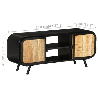 328414 vidaXL TV Cabinet 110x30x45 cm Rough Mango Wood