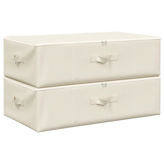 332908 vidaXL Storage Boxes 2 pcs Fabric 70x40x18 cm Cream