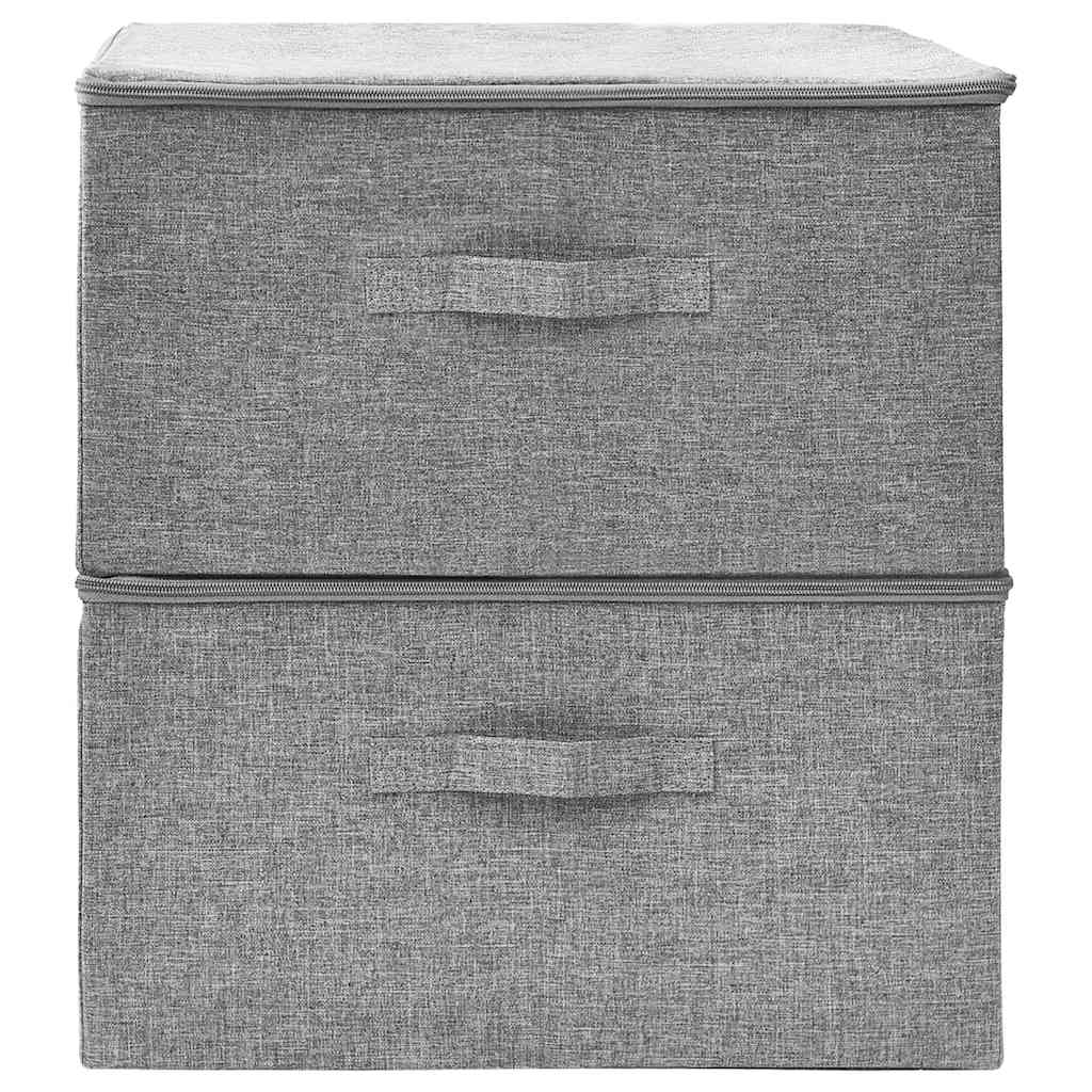 Storage Boxes 2 pcs Fabric 43x34x23 cm Grey