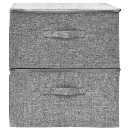 Storage Boxes 2 pcs Fabric 43x34x23 cm Grey