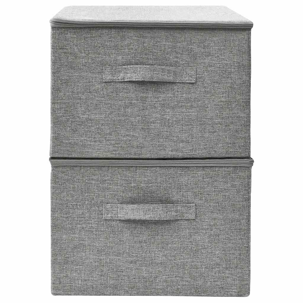 Storage Boxes 2 pcs Fabric 43x34x23 cm Grey