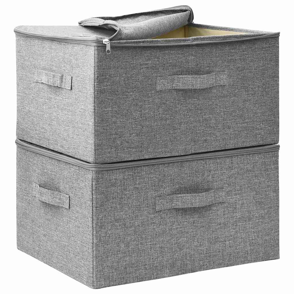 Storage Boxes 2 pcs Fabric 43x34x23 cm Grey