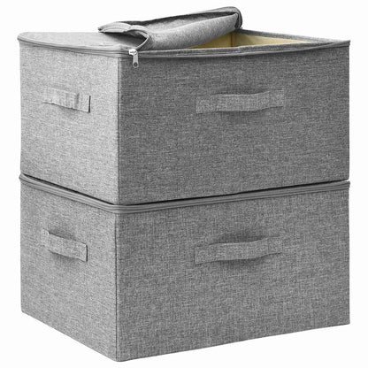 Storage Boxes 2 pcs Fabric 43x34x23 cm Grey