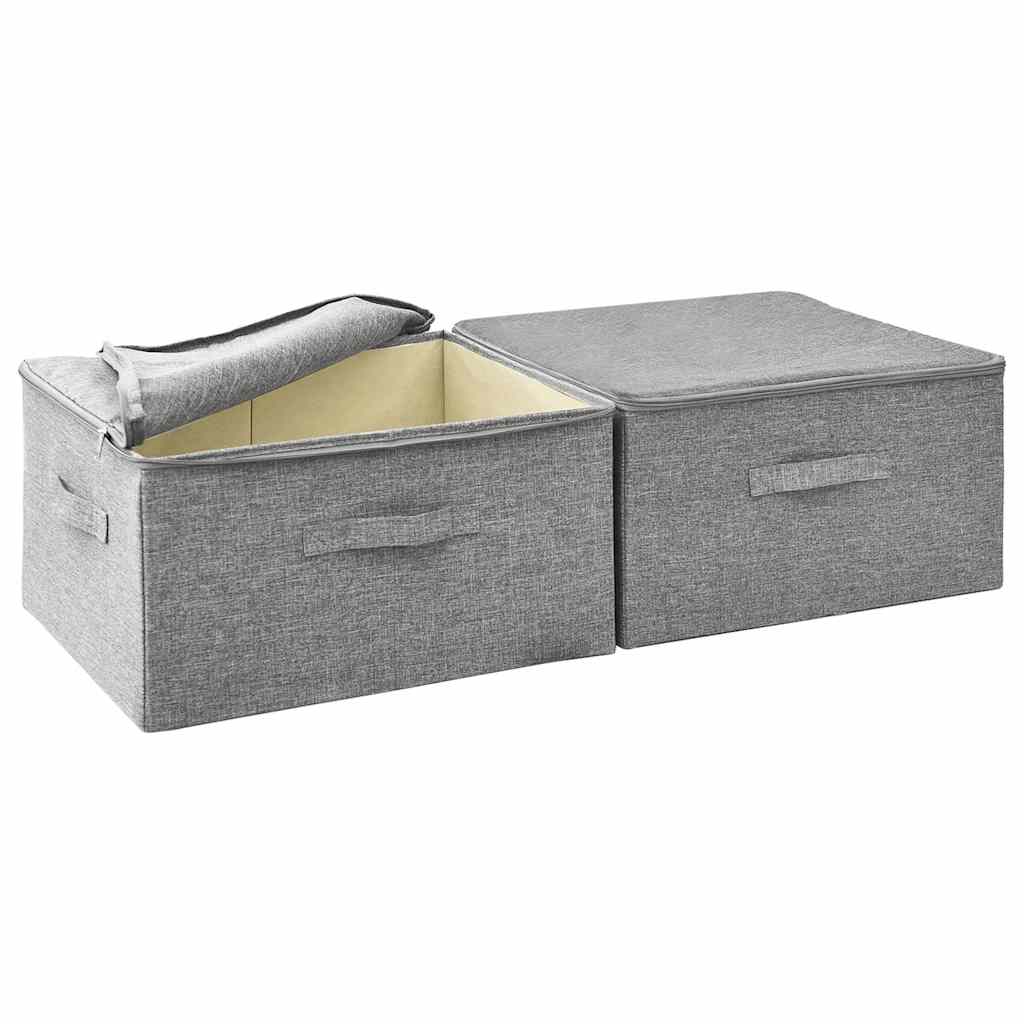 Storage Boxes 2 pcs Fabric 43x34x23 cm Grey