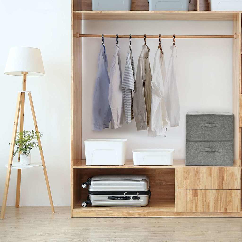 Storage Boxes 2 pcs Fabric 43x34x23 cm Grey