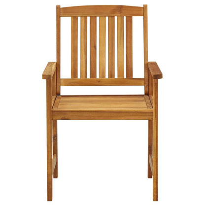 Garden Chair | Set of 8 | Brown | Solid Acacia Wood | Standard | Durable