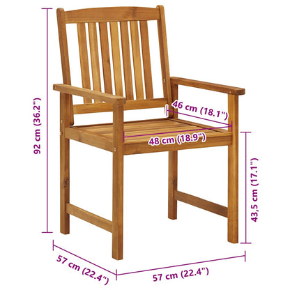 Garden Chair | Set of 8 | Brown | Solid Acacia Wood | Standard | Durable