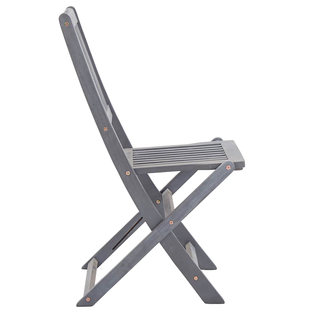 Outdoor Chair | Set of 8 | Grey | Acacia Wood | Standard | Foldable