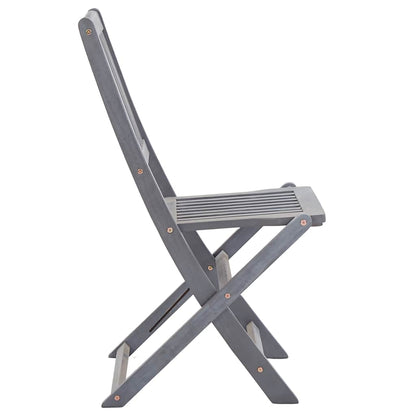 Outdoor Chair | Set of 8 | Grey | Acacia Wood | Standard | Foldable