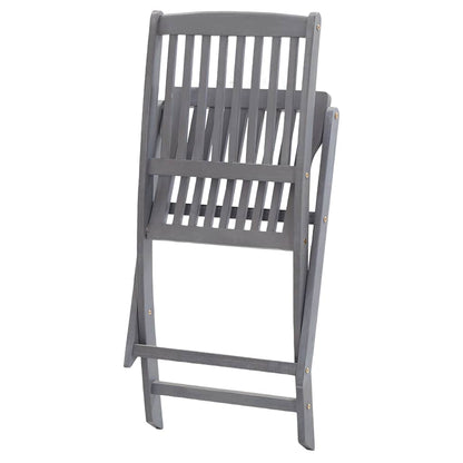 Outdoor Chair | Set of 8 | Grey | Acacia Wood | Standard | Foldable