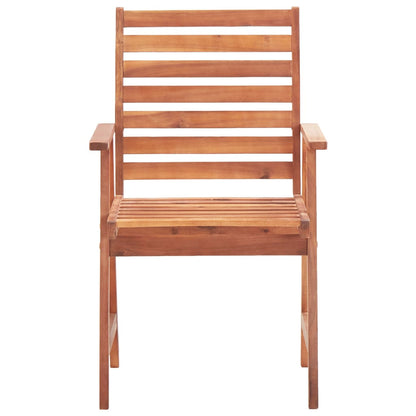 Outdoor Chair | Set of 8 | Brown | Solid Acacia Wood | Standard