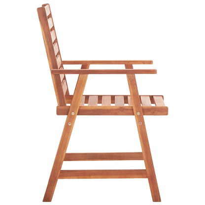 Outdoor Chair | Set of 8 | Brown | Solid Acacia Wood | Standard