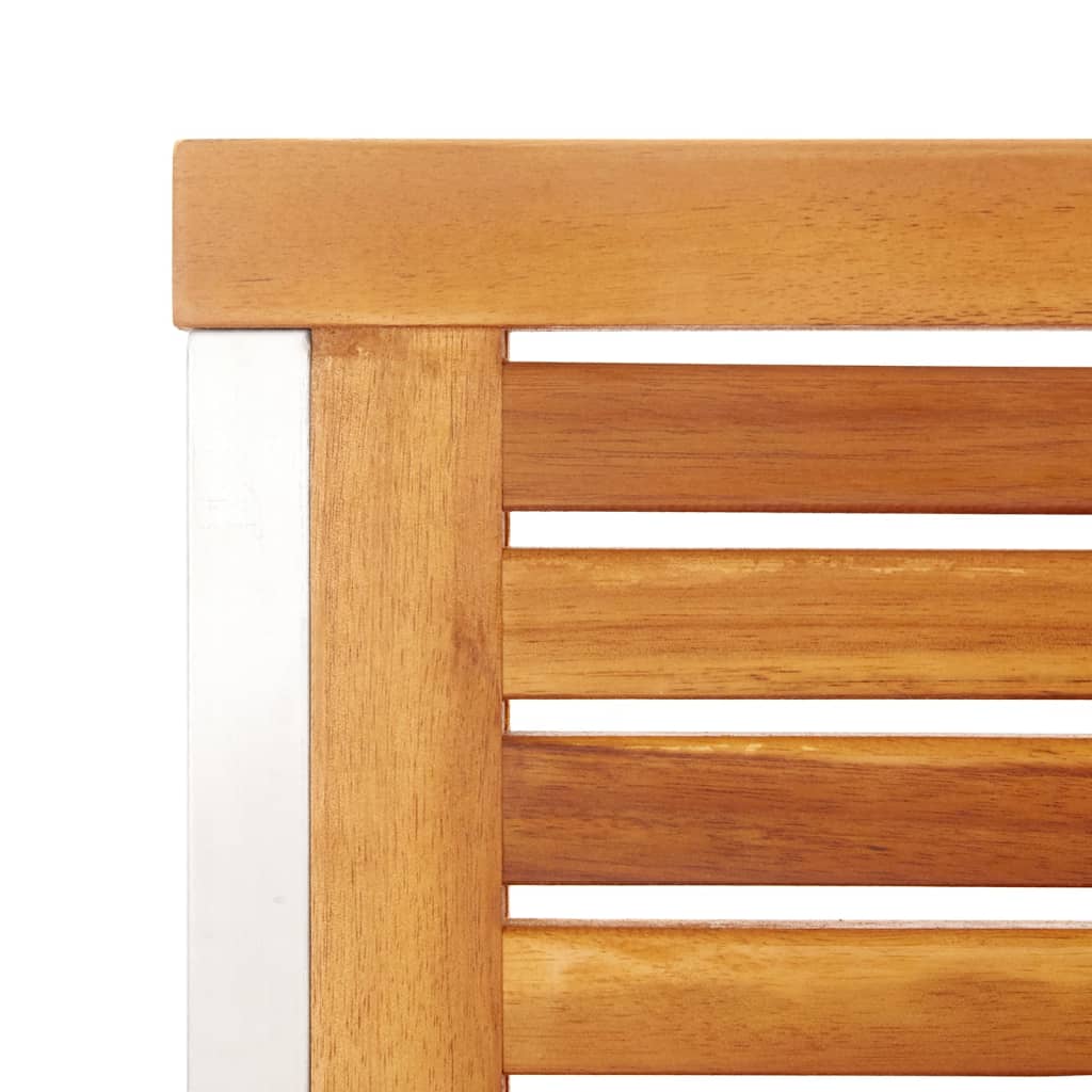 Garden Chairs 8 pcs Solid Acacia Wood and Stainless Steel