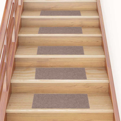 Stair Mats Self-adhesive 15 pcs 60x25 cm Light Brown Rectangular