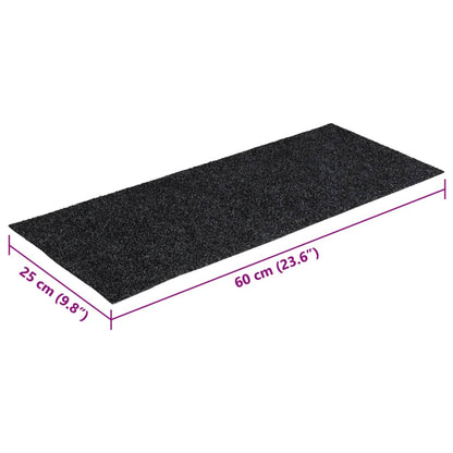 Stair Mats Self-adhesive 15 pcs 60x25 cm Dark Grey Rectangular