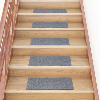 Stair Mats Self-adhesive 15 pcs 60x25 cm Light Grey Rectangular