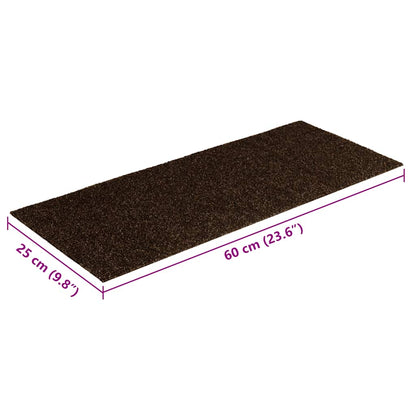Stair Mats Self-adhesive 15 pcs 60x25 cm Brown Rectangular