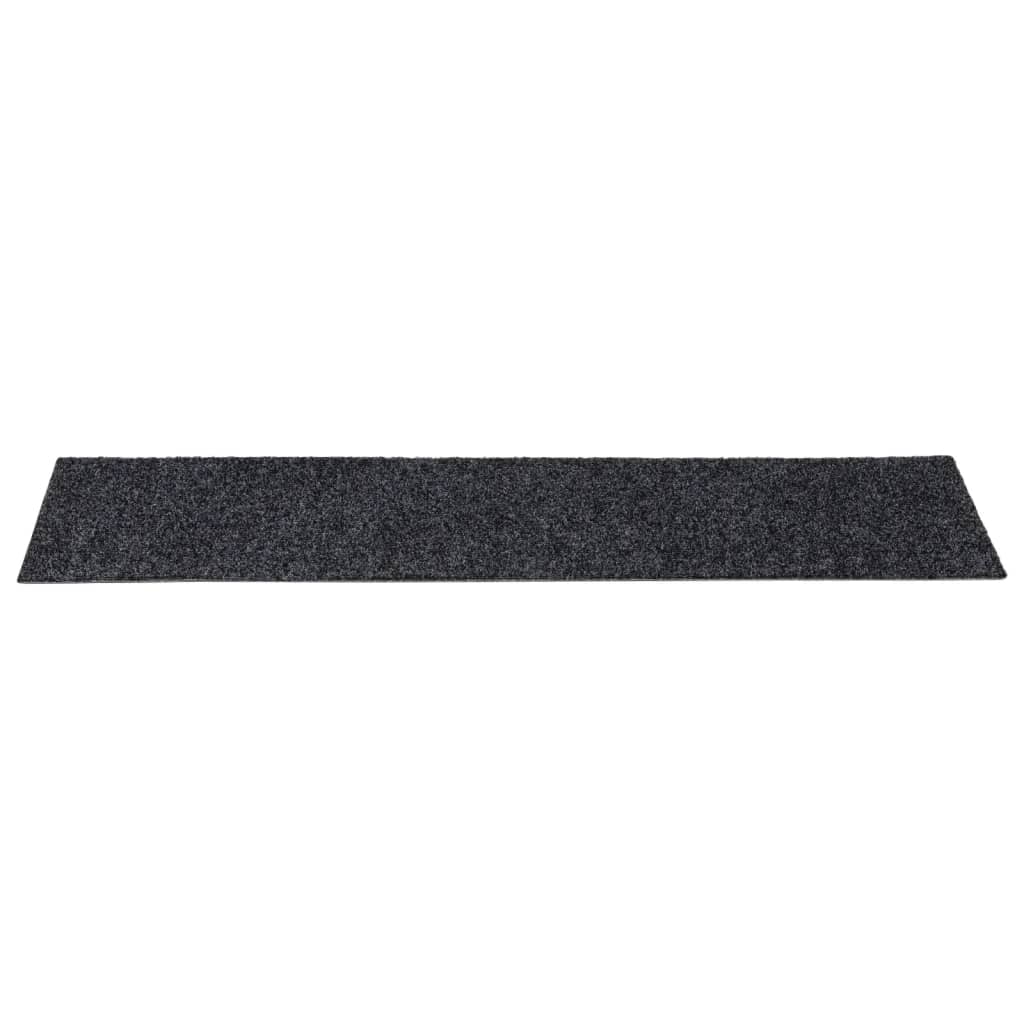 Stair Mats Self-adhesive 15 pcs 76x20 cm Dark Grey Rectangular