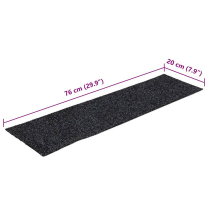 Stair Mats Self-adhesive 15 pcs 76x20 cm Dark Grey Rectangular