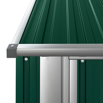 Garden Shed Green 180.5x97x209.5 cm Galvanised Steel