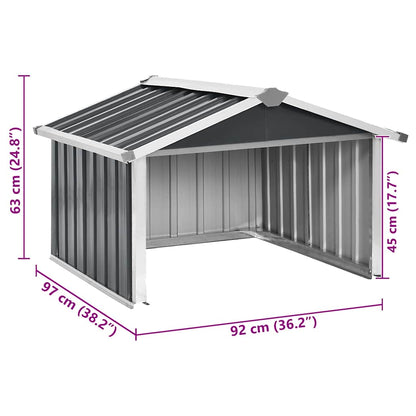 Garden Robot Lawnmower Shed 92x97x63 cm Galvanised Steel Anthracite