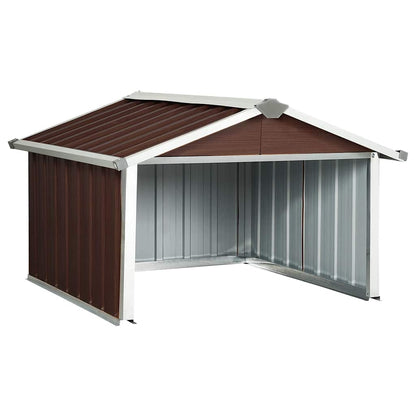 Garden Robot Lawnmower Shed 92x97x63 cm Galvanised Steel Brown